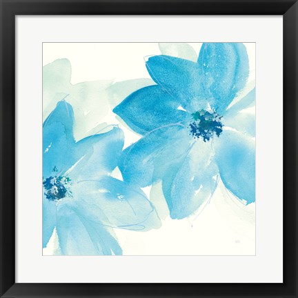 Framed Aqua Mint Clematis II Print