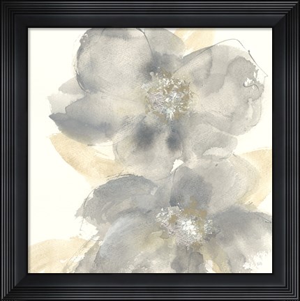 Framed Floral Gray II Print