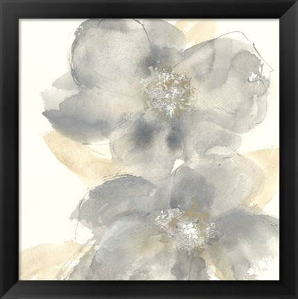 Framed Floral Gray II Print