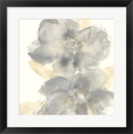 Framed Floral Gray II Print