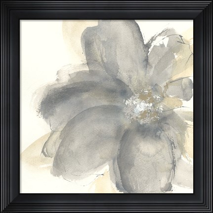Framed Floral Gray I Print