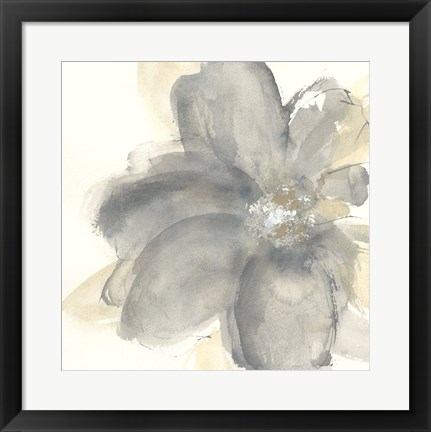 Framed Floral Gray I Print