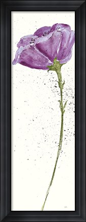 Framed Mint Poppies II in Purple Crop Print