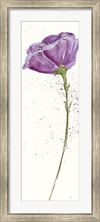 Framed Mint Poppies II in Purple Crop Print