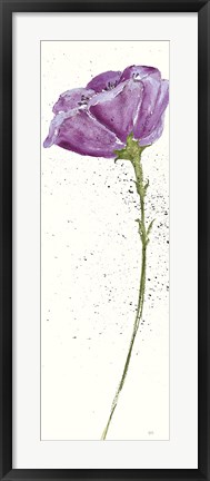 Framed Mint Poppies II in Purple Crop Print