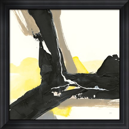Framed Black and Yellow III Print