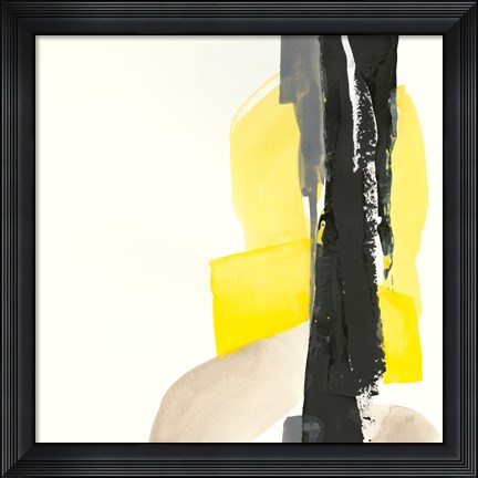 Framed Black and Yellow I Print