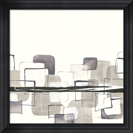 Framed Placid Boxes I Print