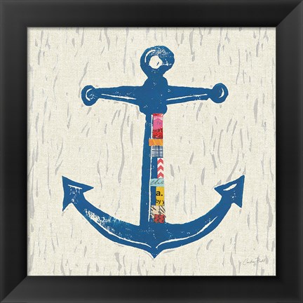 Framed Nautical Collage III on Linen Print