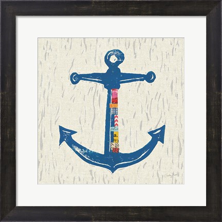 Framed Nautical Collage III on Linen Print