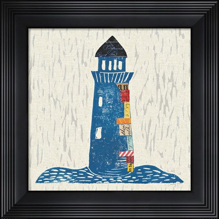 Framed Nautical Collage II on Linen Print
