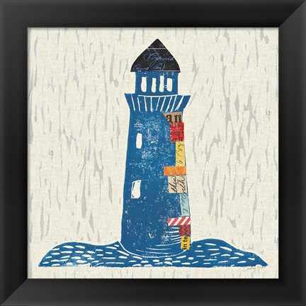 Framed Nautical Collage II on Linen Print