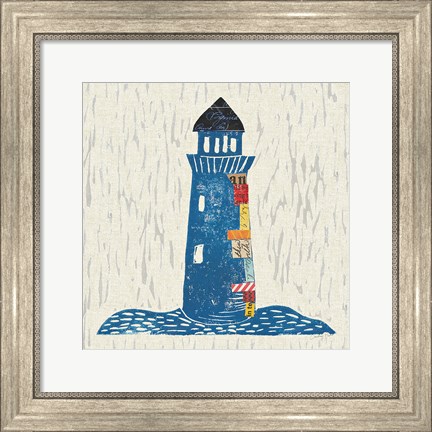 Framed Nautical Collage II on Linen Print