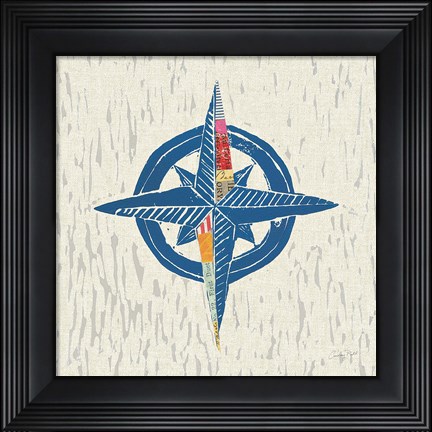 Framed Nautical Collage I on Linen Print