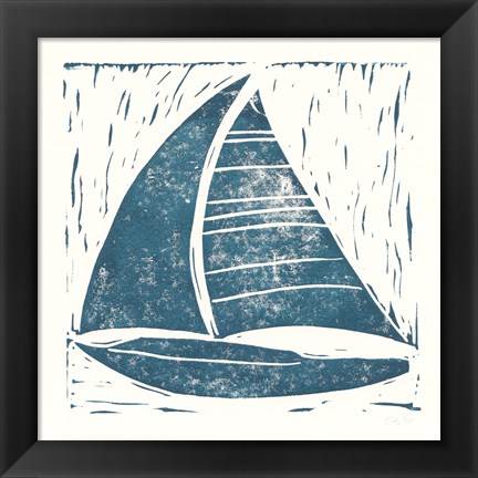 Framed Nautical Collage on White IV Print