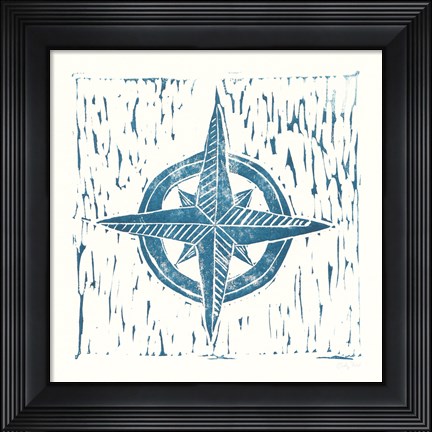 Framed Nautical Collage on White II Print