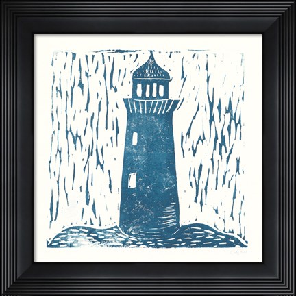Framed Nautical Collage on White I Print