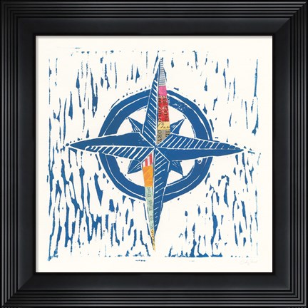 Framed Nautical Collage I Print