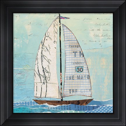 Framed At the Regatta III Sail Sq Print