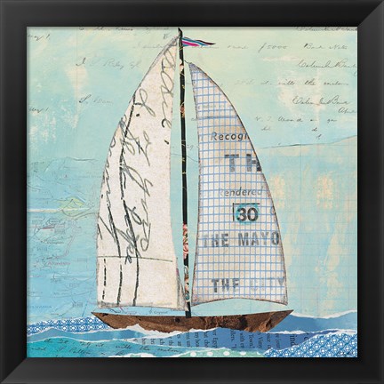 Framed At the Regatta III Sail Sq Print