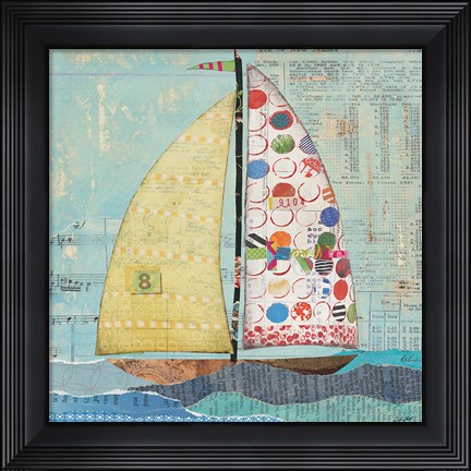 Framed At the Regatta I Sail Sq Print