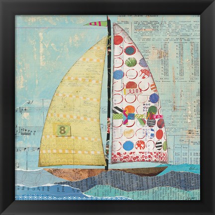 Framed At the Regatta I Sail Sq Print