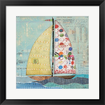 Framed At the Regatta I Sail Sq Print