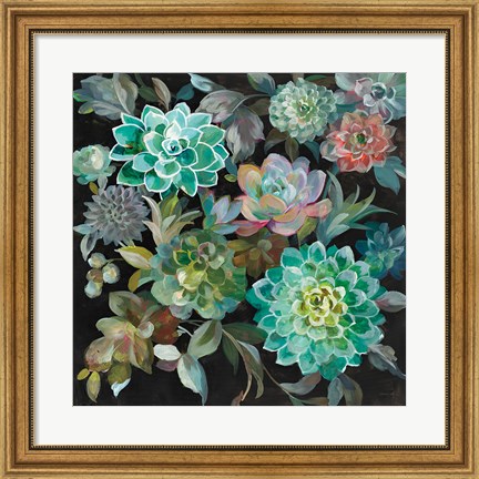 Framed Floral Succulents Print