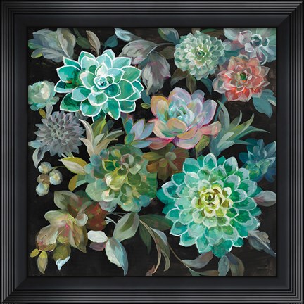 Framed Floral Succulents Print