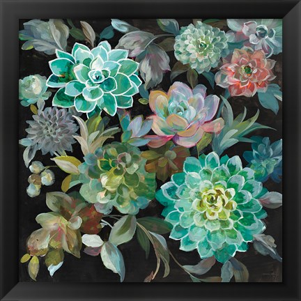 Framed Floral Succulents Print