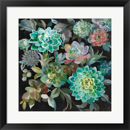 Framed Floral Succulents Print