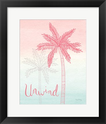 Framed Sunset Palms III Print