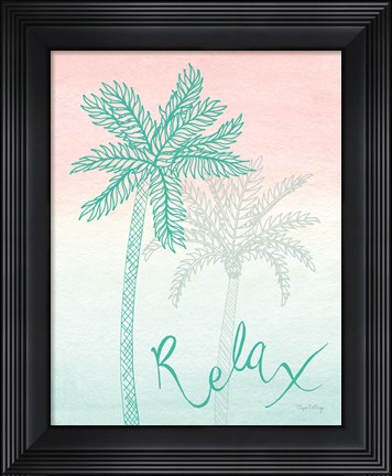 Framed Sunset Palms I Print