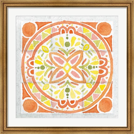 Framed Citrus Tile I Print