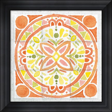 Framed Citrus Tile I Print
