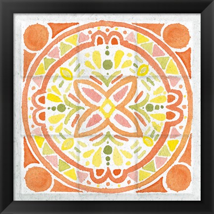 Framed Citrus Tile I Print