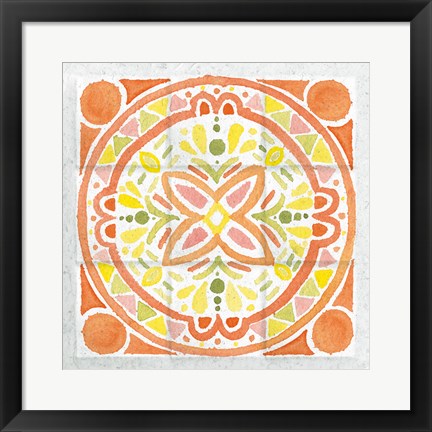 Framed Citrus Tile I Print