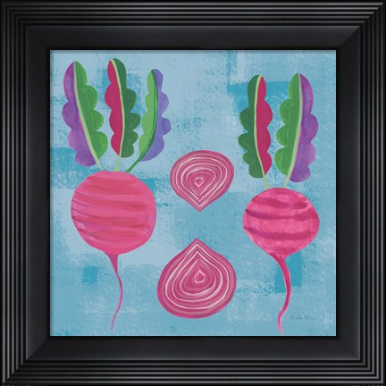 Framed Veggie Time IV Blue Print