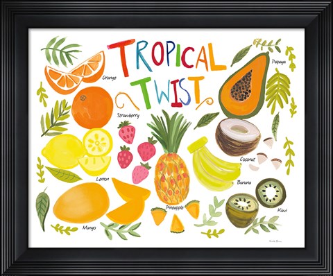 Framed Fruity Smoothie II on White Print