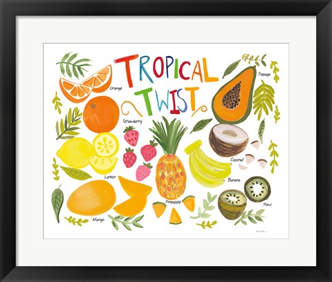 Framed Fruity Smoothie II on White Print