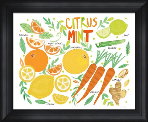 Framed Fruity Smoothie IV on White Print