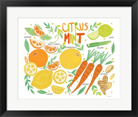 Framed Fruity Smoothie IV on White Print