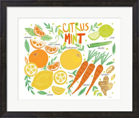 Framed Fruity Smoothie IV on White Print