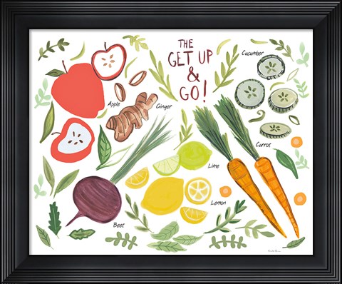 Framed Fruity Smoothie I on White Print