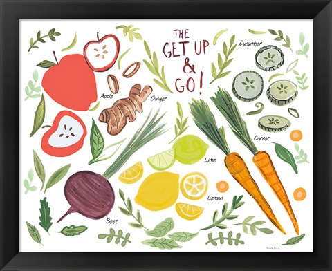 Framed Fruity Smoothie I on White Print