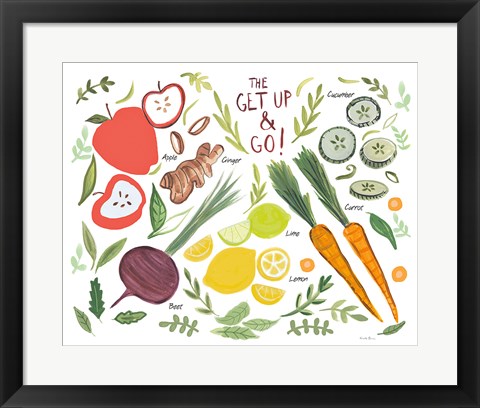 Framed Fruity Smoothie I on White Print