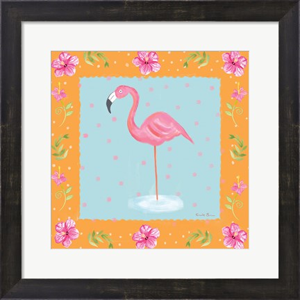 Framed Flamingo Dance IV Print