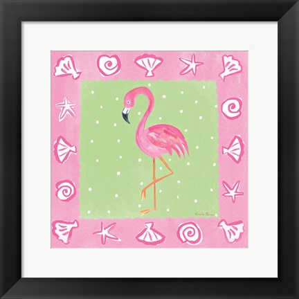 Framed Flamingo Dance II Print