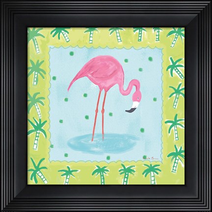 Framed Flamingo Dance III v2 Print