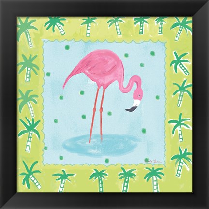 Framed Flamingo Dance III v2 Print